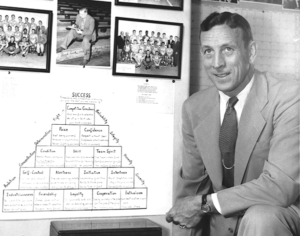 John Wooden with Pyramid